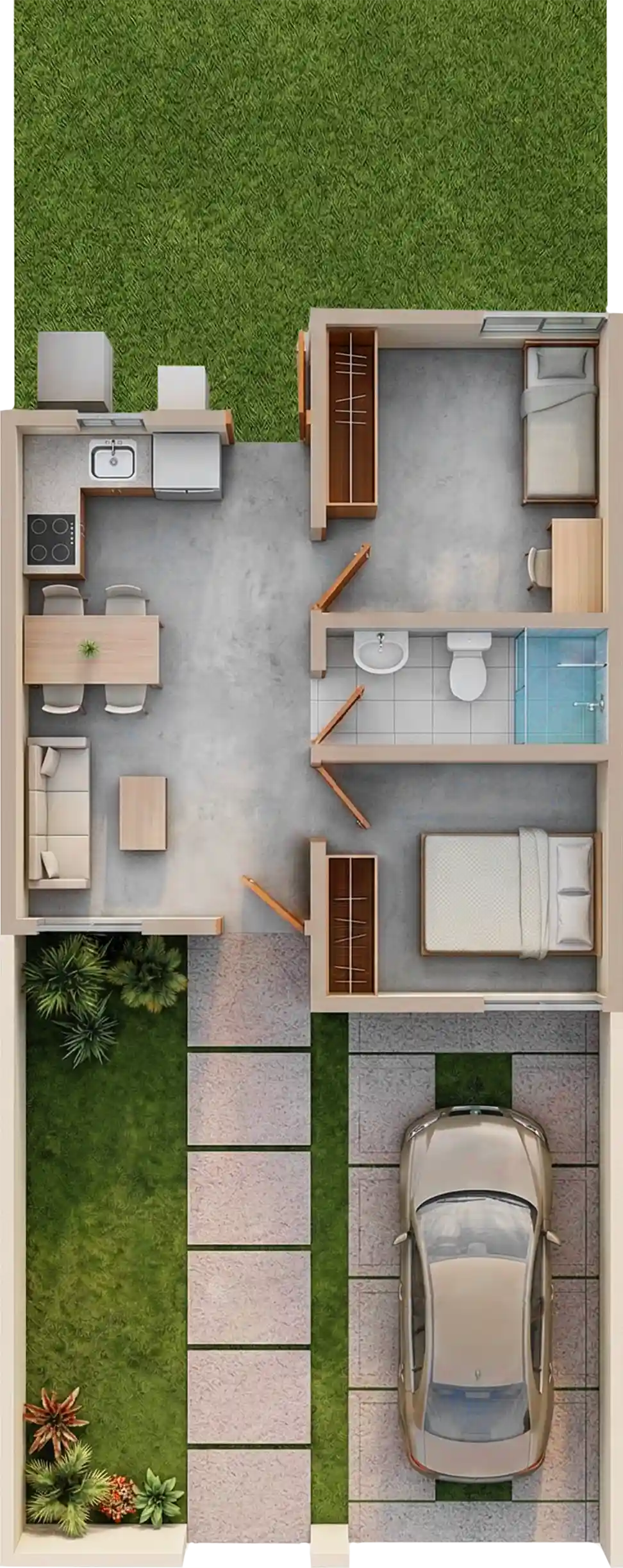 plano de casa mi vivienda tipo 1