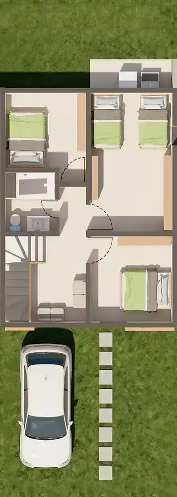 plano de casa mi vivienda tipo 2 - 2 pisos