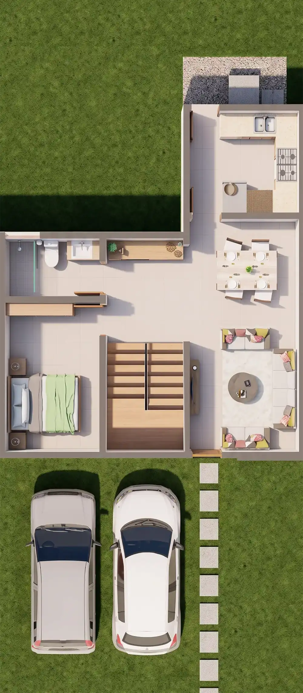 plano de casa mi vivienda tipo 4 - 2 pisos