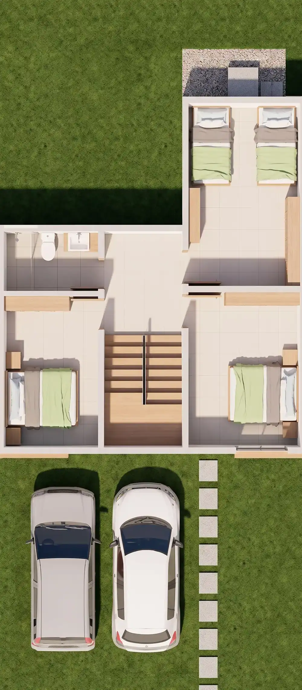 plano de casa mi vivienda tipo 4 - 2 pisos